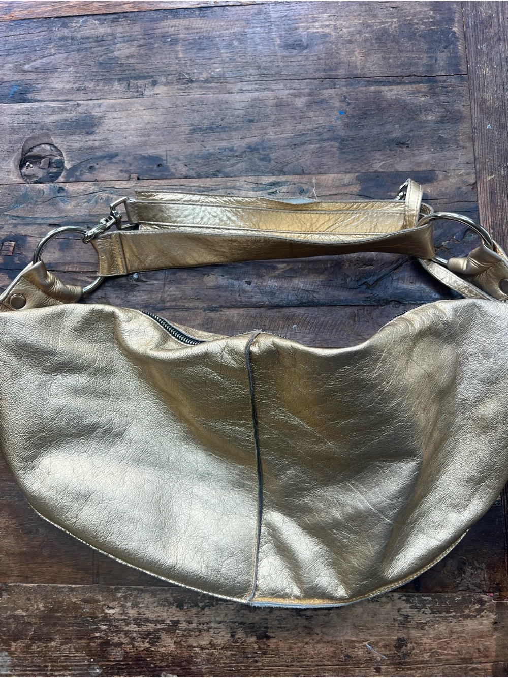 Allison Burns Metallic Leather Sling Bag